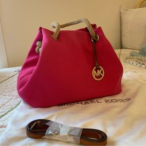 Michael Kors Pink Canvas Tote w/ Rope Handles